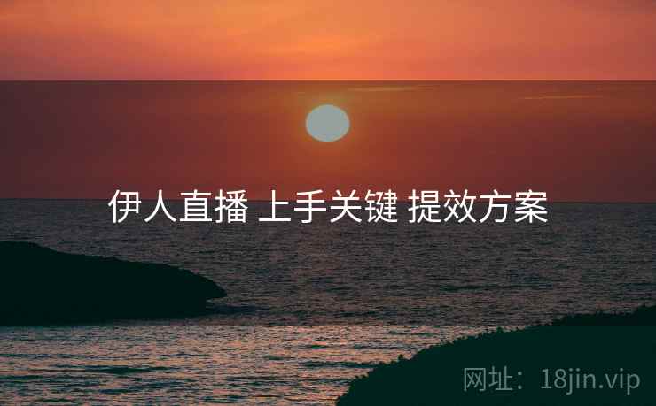 伊人直播 上手关键 提效方案
